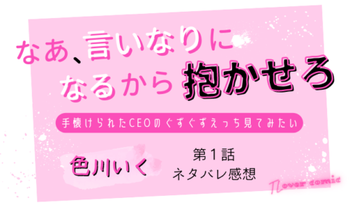 なあ、言いなりになるから抱かせろ～手懐けられたCEOのぐずぐずえっち見てみたい 第１話／色川いく｜TLマンガ ネタバレ感想